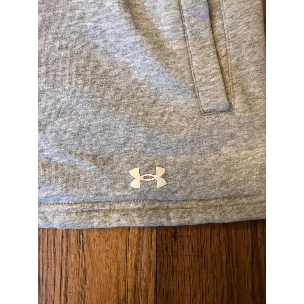 Under Armour Womens Funnel Neck Fleece Pullover Sweatshirt Gray Large Loose Fit - Picture 2 of 5